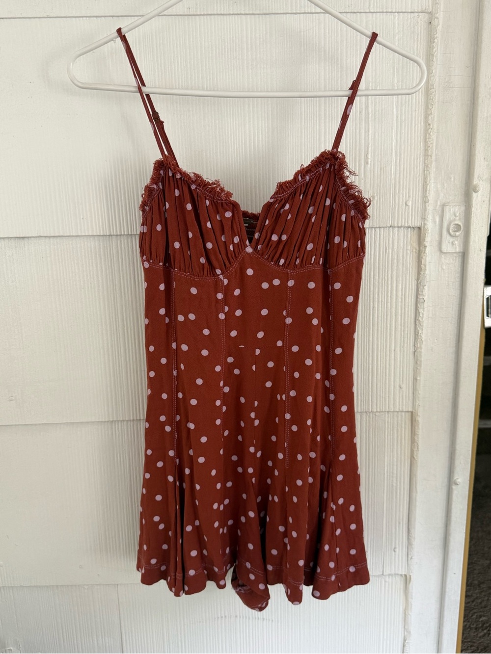 Free People Spotty Dotty Romper in Brown and Purple - Picture 2 of 5